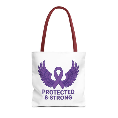 Protected and Strong Awareness Tote Bag, Eco-Friendly Shoulder Bag, Reusable Grocery Bag, Canvas Shopping Tote, Gift for Activists,