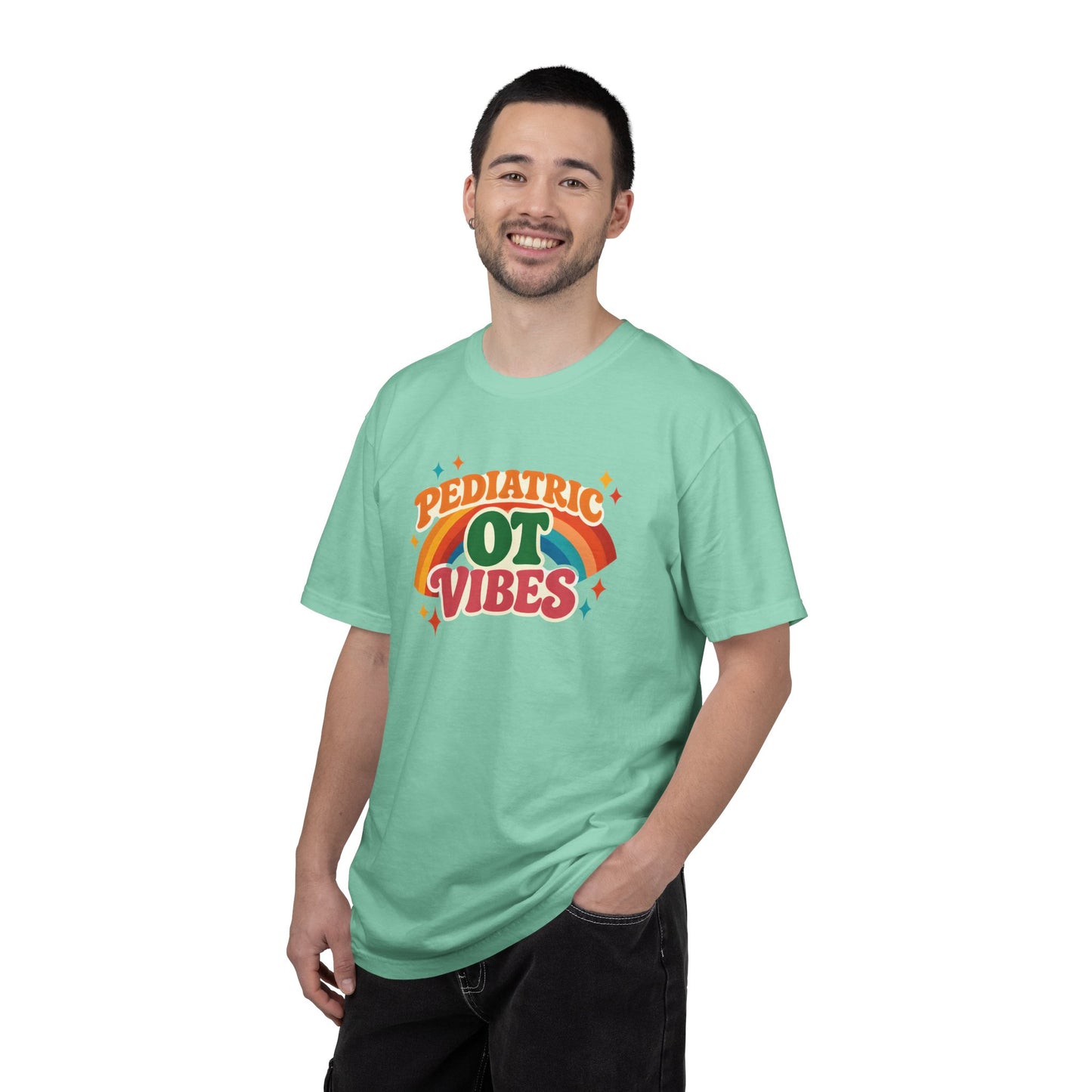 Pediatric OT Vibes T-shirt | Retro Rainbow Occupational Therapy Tee