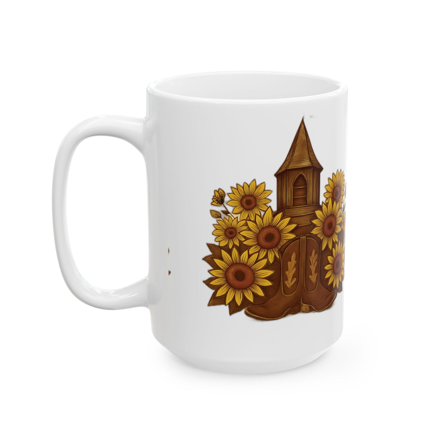 Sunflower Rustic Ceramic Mug - Charming Coffee Cup, Gift for Garden Lovers, Home Decor, Floral Tea Mug, Sunflower Lover's Gift