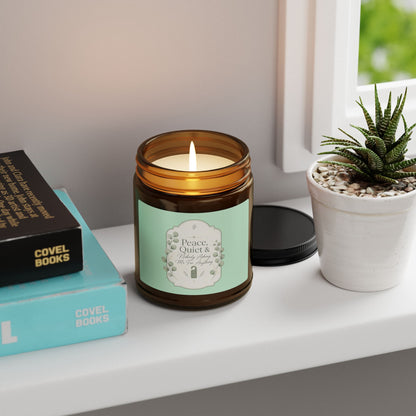 Peace Quiet & Candle Soy Candle | Amber Jar, Calming Botanical Scent