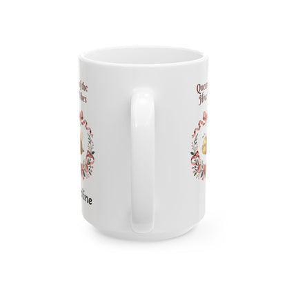 Queen of the Hive Bee Wreath Mug | Floral Bee Ceramic Mug