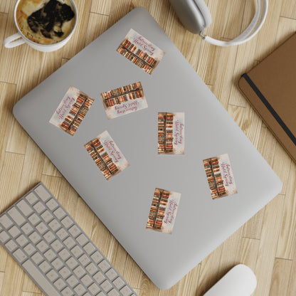 Introverting Until Spring Sticker Sheet | Vintage Bookshelf Booklover Sticker