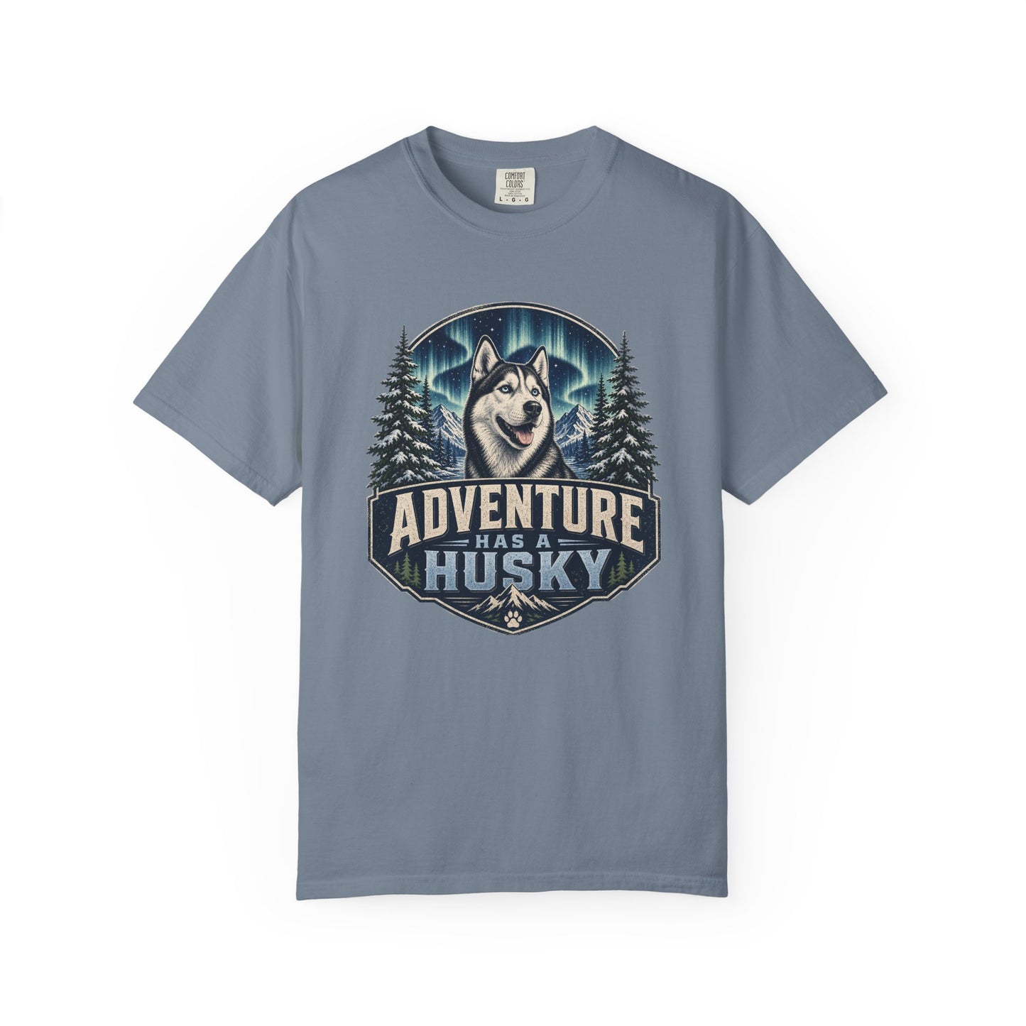 Adventure Has a Husky T-shirt | Husky Dog Graphic, Northern Lights, Outdoors