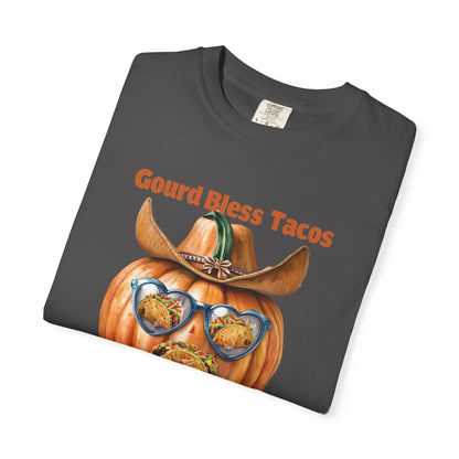 Funny Halloween T-Shirt, Gourd Bless Tacos Tee, Unisex Graphic Tee, Taco Lover Shirt, Fall Festival Apparel, Cute Pumpkin Shirt