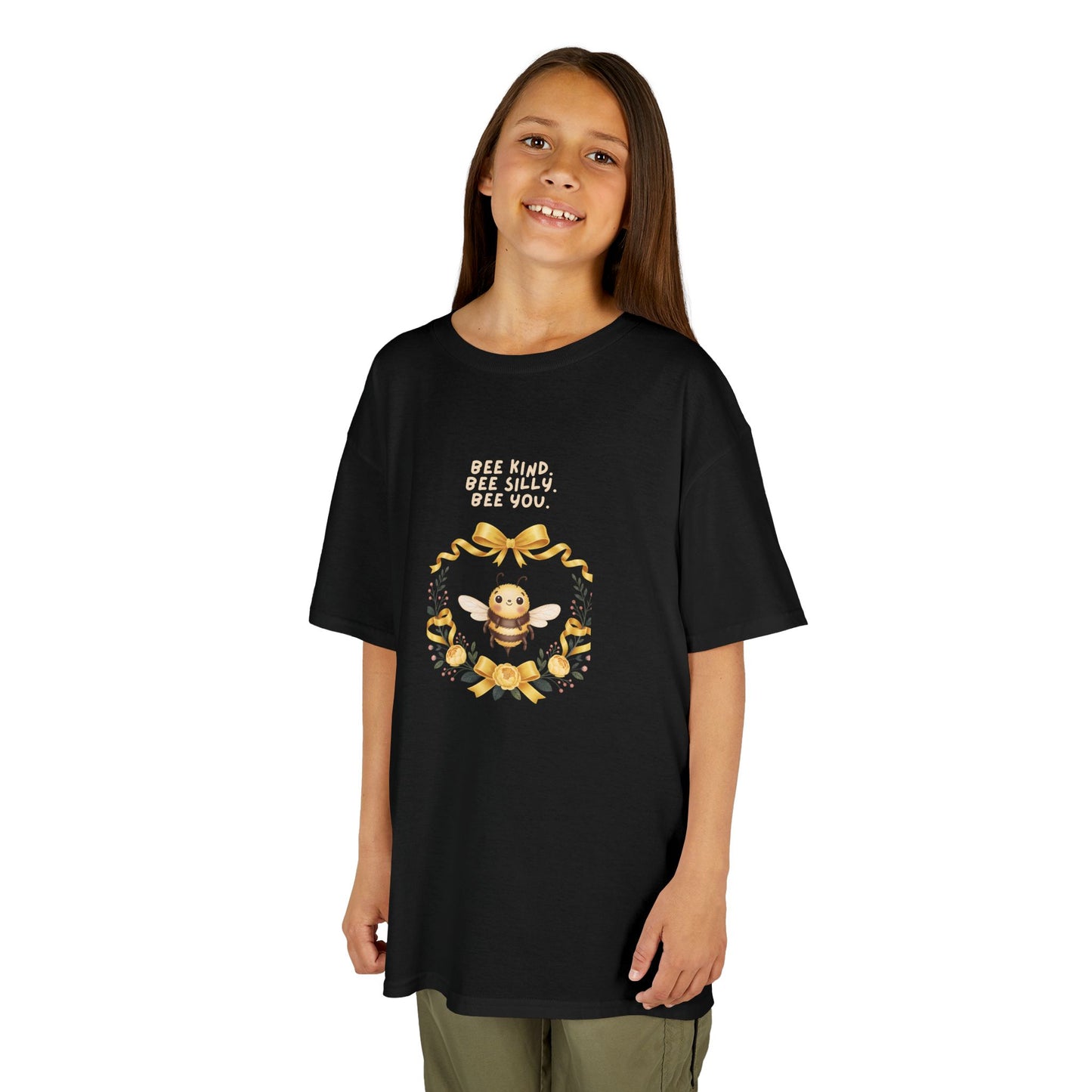 Bee Kind Bee Silly Bee You Kids T-Shirt | Cute Bee Wreath Design
