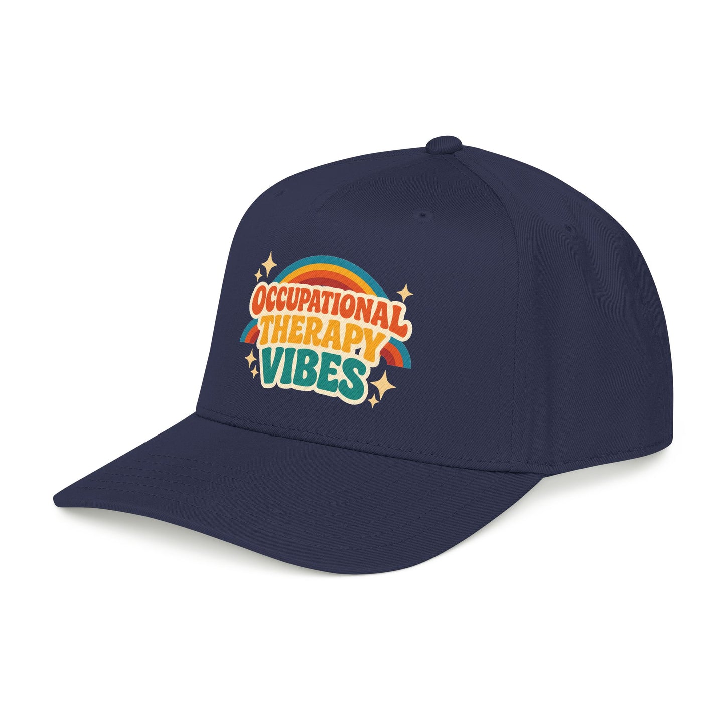 Occupational Therapy Vibes Cap | Retro Rainbow Mid Profile Baseball Cap