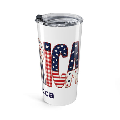 Patriotic USA Lettering Tumbler 20oz | Custom Name Option