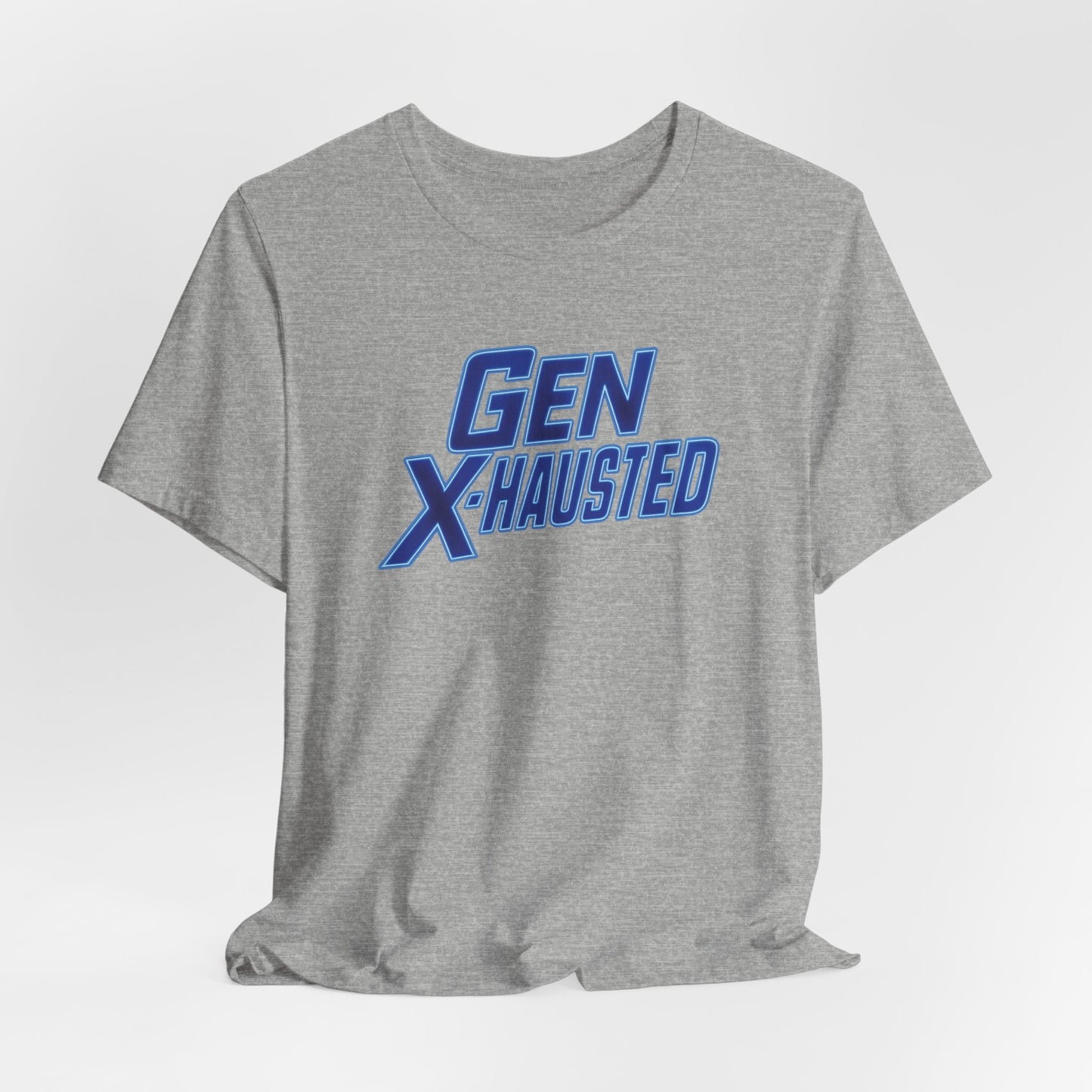 Gen X-Hausted Unisex Tee - Retro Humor Tee, Gift for Gen X, Casual Wear, Trendy Graphic Shirt, Unique Meme Apparel