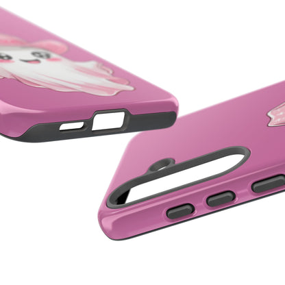 Cute Ghost Phone Case - Fun, Whimsical, Kawaii, Halloween, Gift Idea, Pink Ghost Design