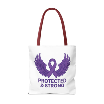 Protected and Strong Awareness Tote Bag, Eco-Friendly Shoulder Bag, Reusable Grocery Bag, Canvas Shopping Tote, Gift for Activists,