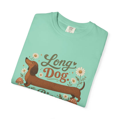 Long Dog Big Personality Dachshund T-shirt | Cute Sausage Dog Floral Design