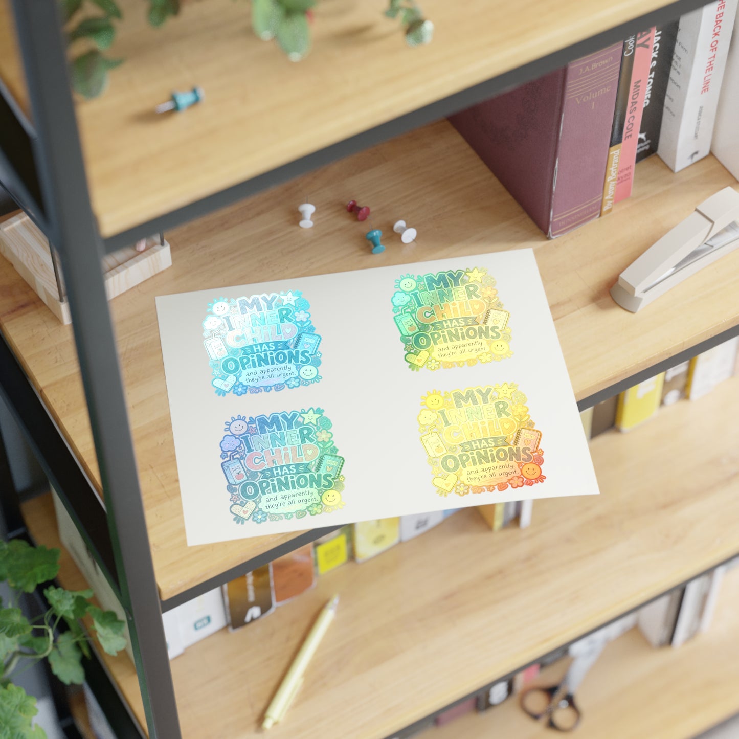 "My Inner Child Has Opinions" Capybara Sticker Sheet – Emotional Support Cute Animal Stickers