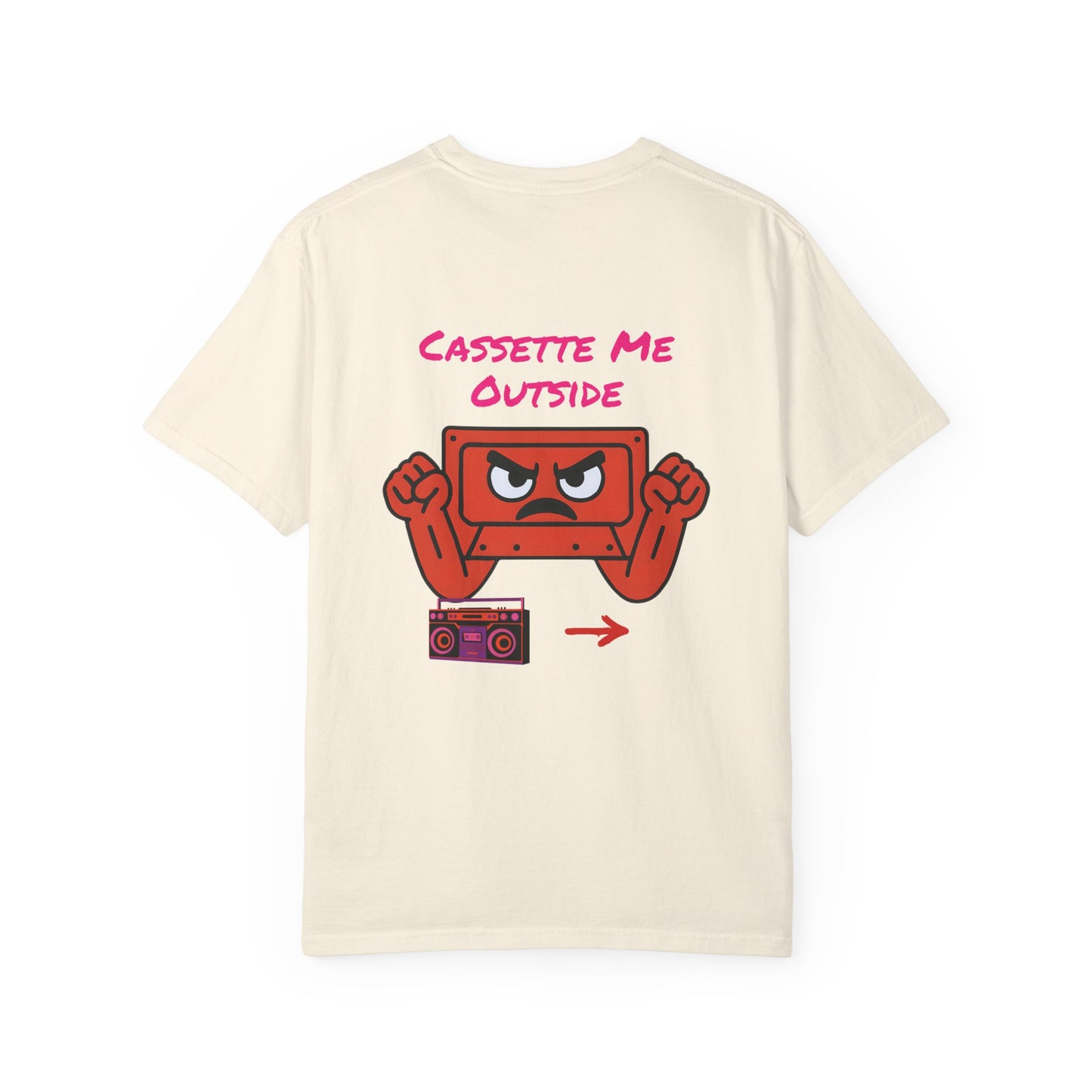 Cassette Me Outside T-shirt, Gen X Humor Tee, Vintage Music Lover Shirt, Retro 80s Graphic Top, Unisex Garment-Dyed Tee, Cassette Tape Shirt