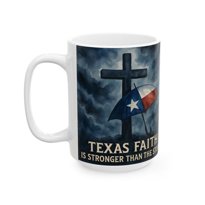 Texas Faith Ceramic Mug, Religious Coffee Cup, 11oz Christian Tea Mug, Scripture Verse Drinkware, Inspirational Quote Mug, Devotional Gift