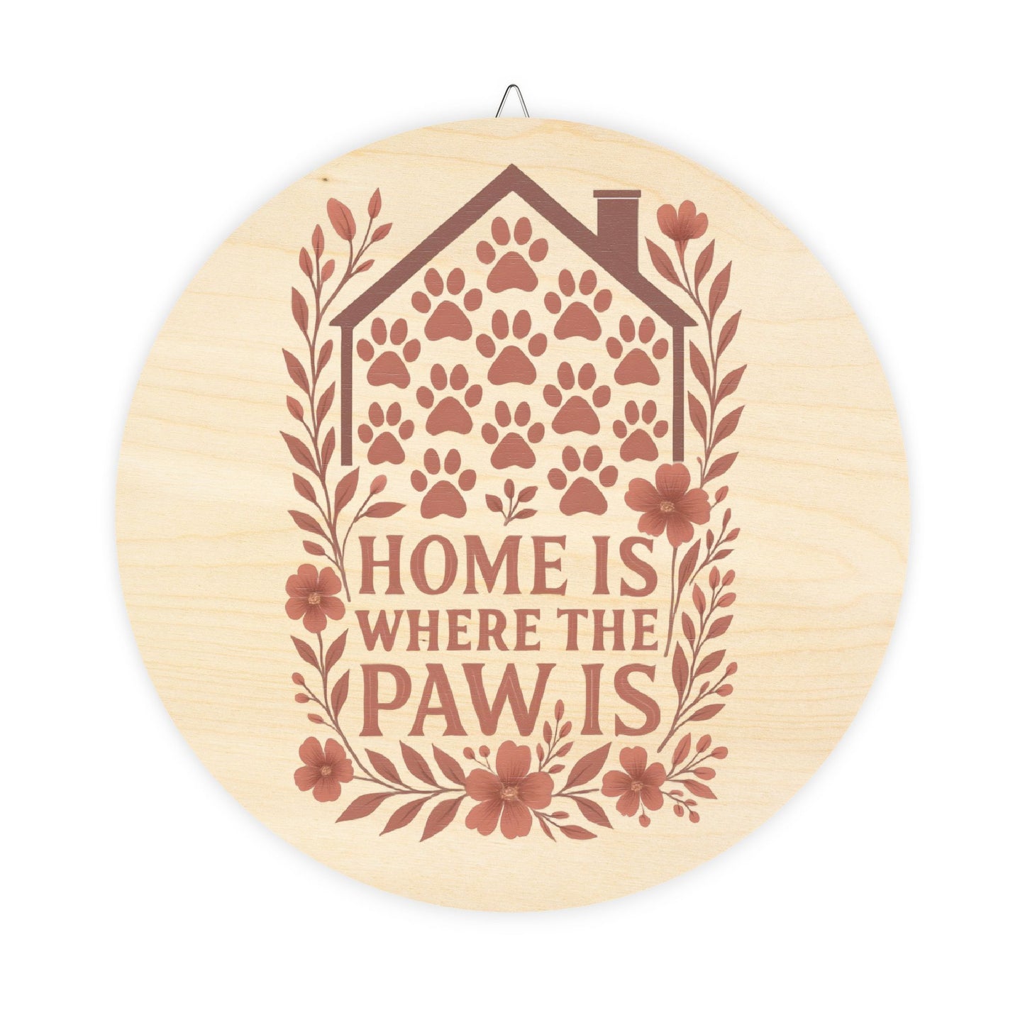 Charming Paw Print Decor for Pet Lovers, Home is Where the Paw Is Wooden Sign, Rustic Animal Wall Art, Dog Owner Gift, Pet-Themed Decoration