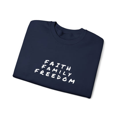 Faith Family Freedom Sweatshirt, Religious Pullover Jumper, Christian Crewneck, Inspirational Sweatshirt, Unisex Religious Shirt, Faith