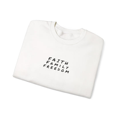Faith Family Freedom Sweatshirt, Christian Sweatshirt, Religious Apparel, Inspirational Jumper, Religious Gift for Him/Her, Cozy Sweatshirt