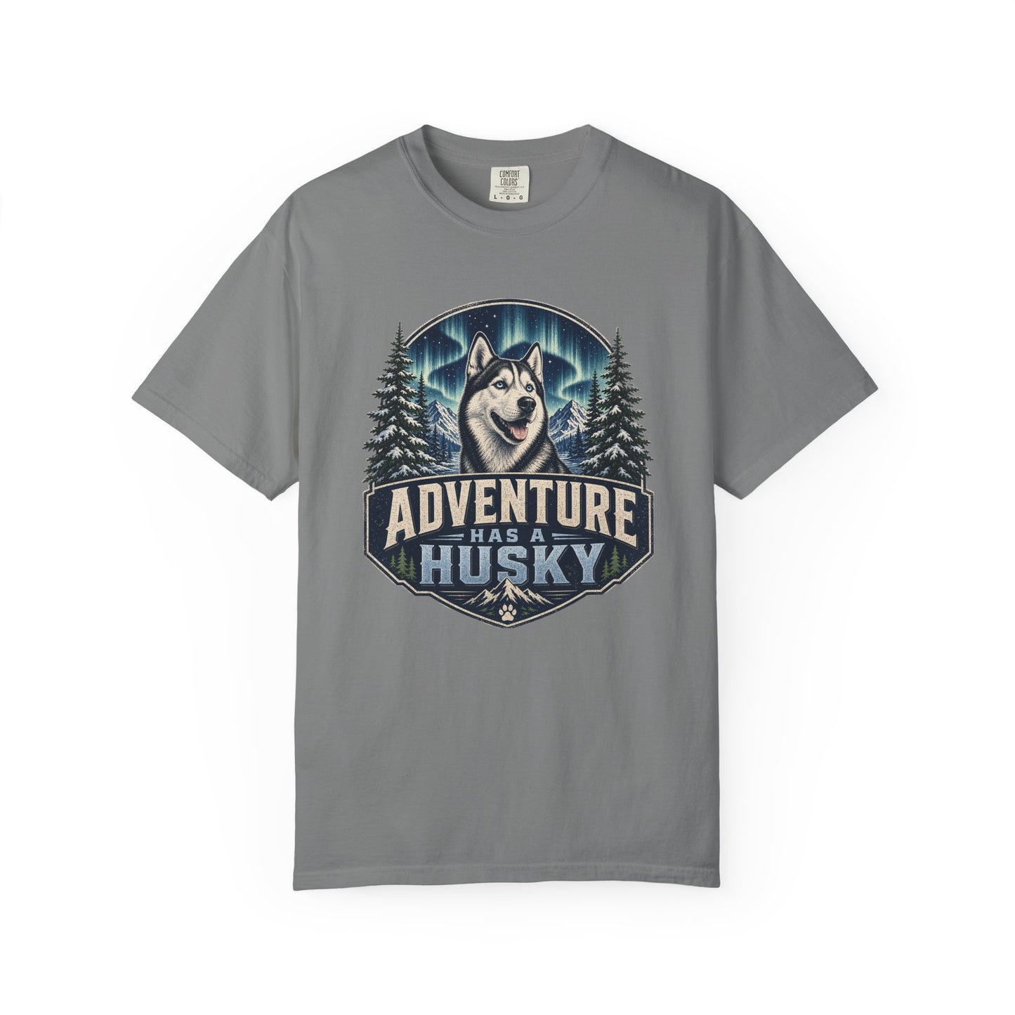 Adventure Has a Husky T-shirt | Husky Dog Graphic, Northern Lights, Outdoors