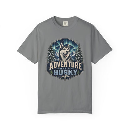 Adventure Has a Husky T-shirt | Husky Dog Graphic, Northern Lights, Outdoors