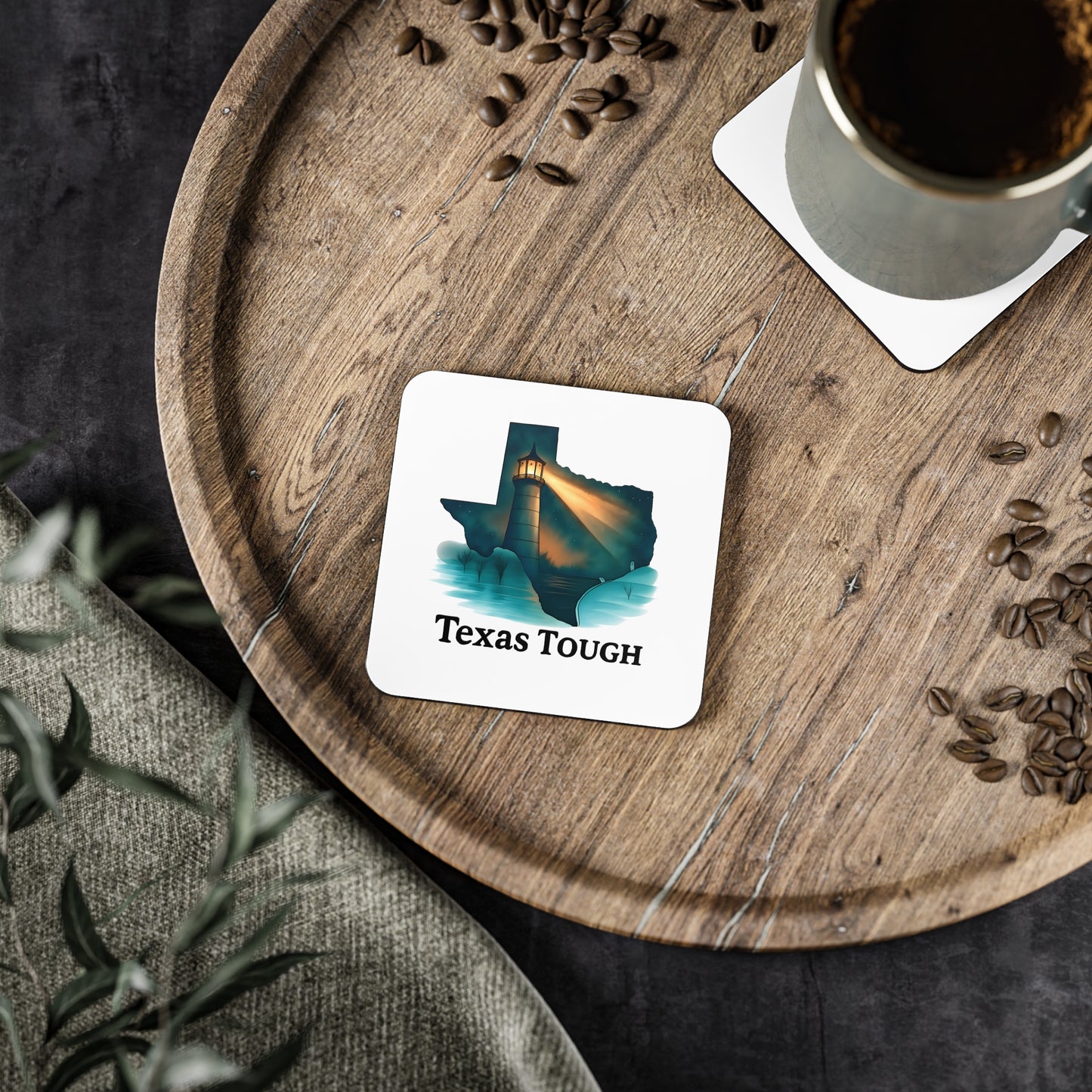 Coasters, Texas Tough Lighthouse Design, Disaster Relief Coaster Set, Lone Star State Decor, Resilient Texas Drink Coasters, Coastal Home