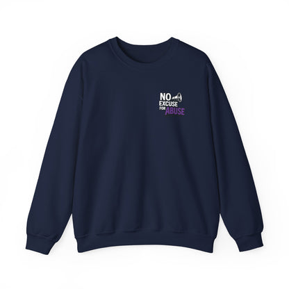 Awareness Sweatshirt - Unisex Heavy Blend™ Crewneck Sweatshirt, Domestic Violence Support Jumper, No Excuse For Abuse
