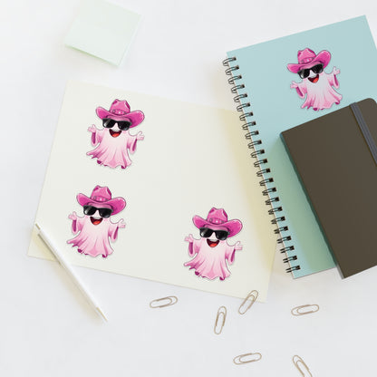 Pink Cowgirl Ghost Sticker Sheets - Funny Western Cowgirl Design, Decorative Vinyl Stickers, Laptop Decals, Planner Accessories, Scrapbook