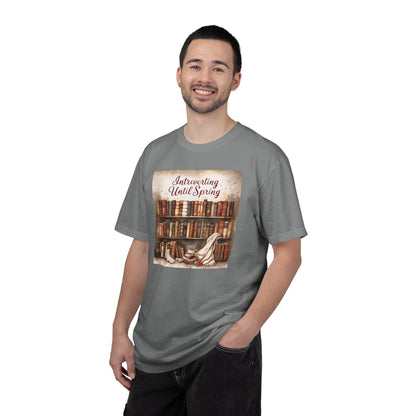 Introverting Until Spring T-Shirt, Cozy Literary Tee, Perfect Gift for Book Lovers, Spring Vibes Shirt, Relaxed Fit Fashion