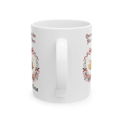 Queen of the Hive Bee Wreath Mug | Floral Bee Ceramic Mug