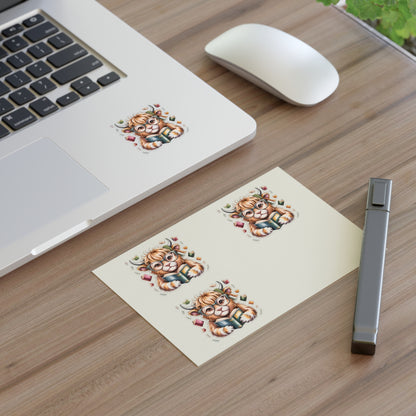 Reading Highland Cow Sticker Sheet | Cute Bookish Stickers