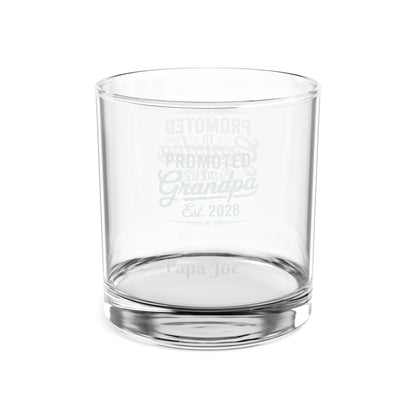 Promoted to Grandpa Est. 2026 Whiskey Glass | Engraved Rocks Glass