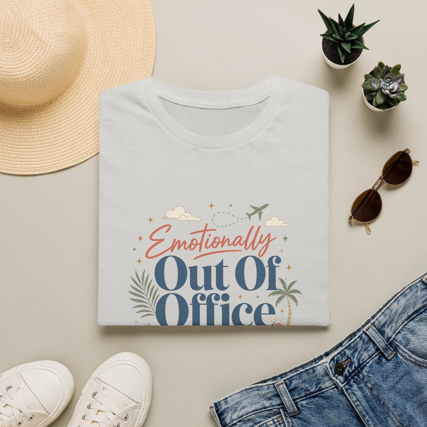Emotionally Out Of Office T-Shirt | Vacation Palm Beach Design