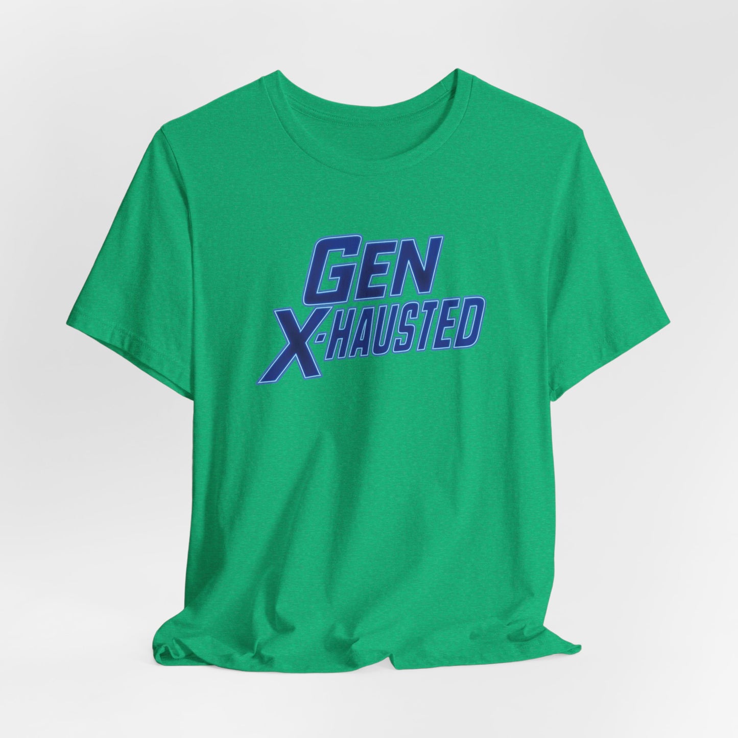 Gen X-Hausted Unisex Tee - Retro Humor Tee, Gift for Gen X, Casual Wear, Trendy Graphic Shirt, Unique Meme Apparel