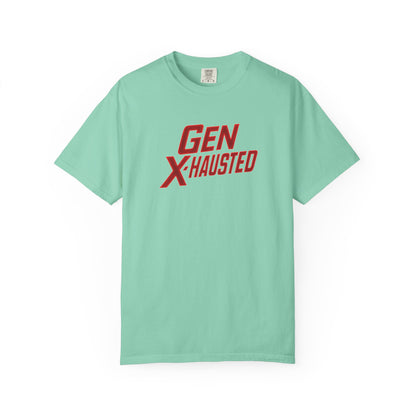 Gen X-Hausted Unisex T-shirt, Forgot Again Found Out Funny Tee, Gen X Humor Gift, Retro 80s 90s Shirt, Vintage Style Clothing