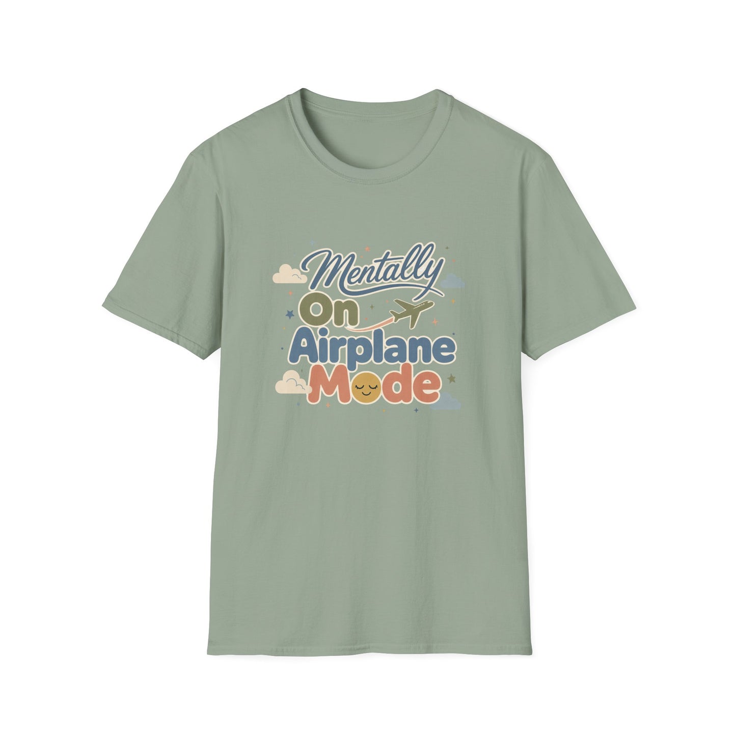 Mentally On Airplane Mode T-Shirt | Travel Plane Graphic