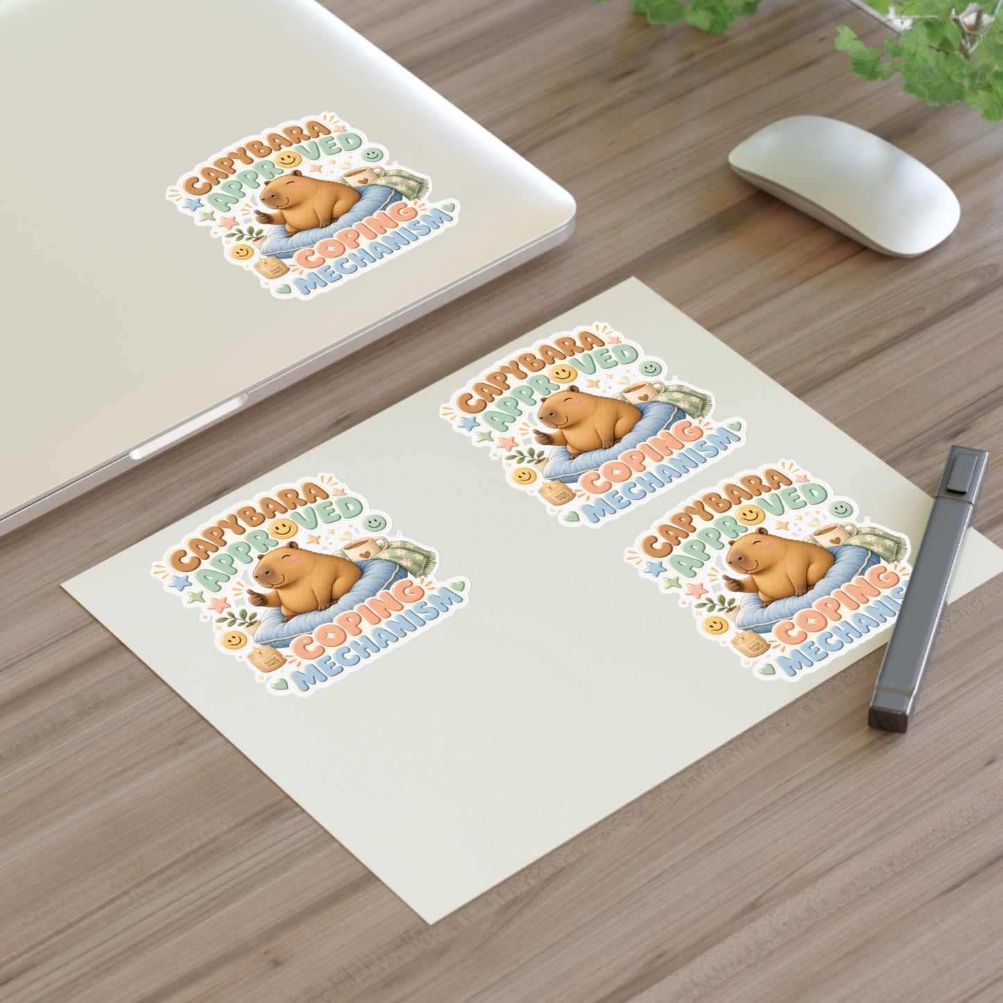 Capybara Approved Coping Mechanism Sticker Sheet | Cute Relaxing Animal Stickers