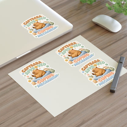 Capybara Approved Coping Mechanism Sticker Sheet | Cute Relaxing Animal Stickers