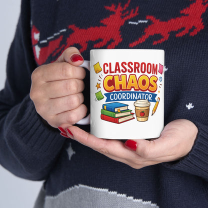 Classroom Chaos Teacher Mug | Coffee Pencil Books School Staff