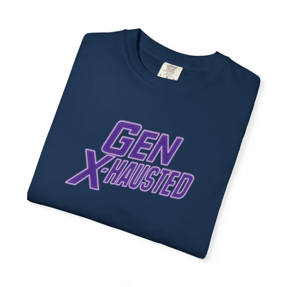 Gen X-Hausted Unisex T-shirt, Forgot Again Found Out Funny Tee, Gen X Humor Gift, Retro 80s 90s Shirt, Vintage Style Clothing
