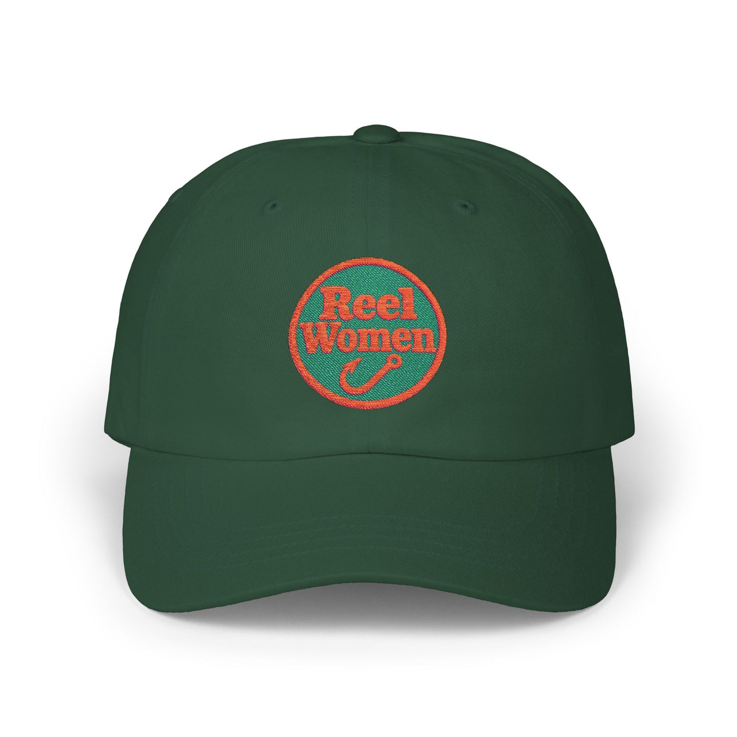 Reel Women embroidered logo Dad Cap | Baseball Hat, Fishing Theme