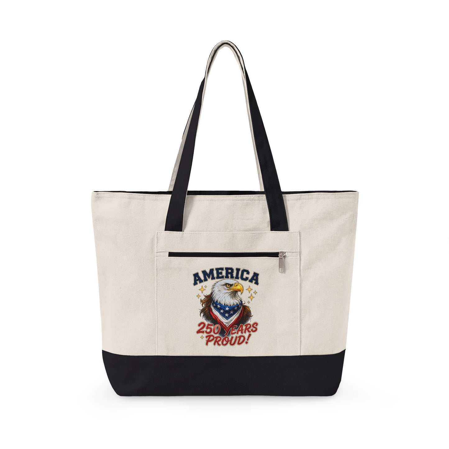 America Eagle Crest zipper tote | Canvas Tote, Patriotic Stars Stripes