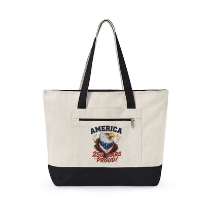 America Eagle Crest zipper tote | Canvas Tote, Patriotic Stars Stripes