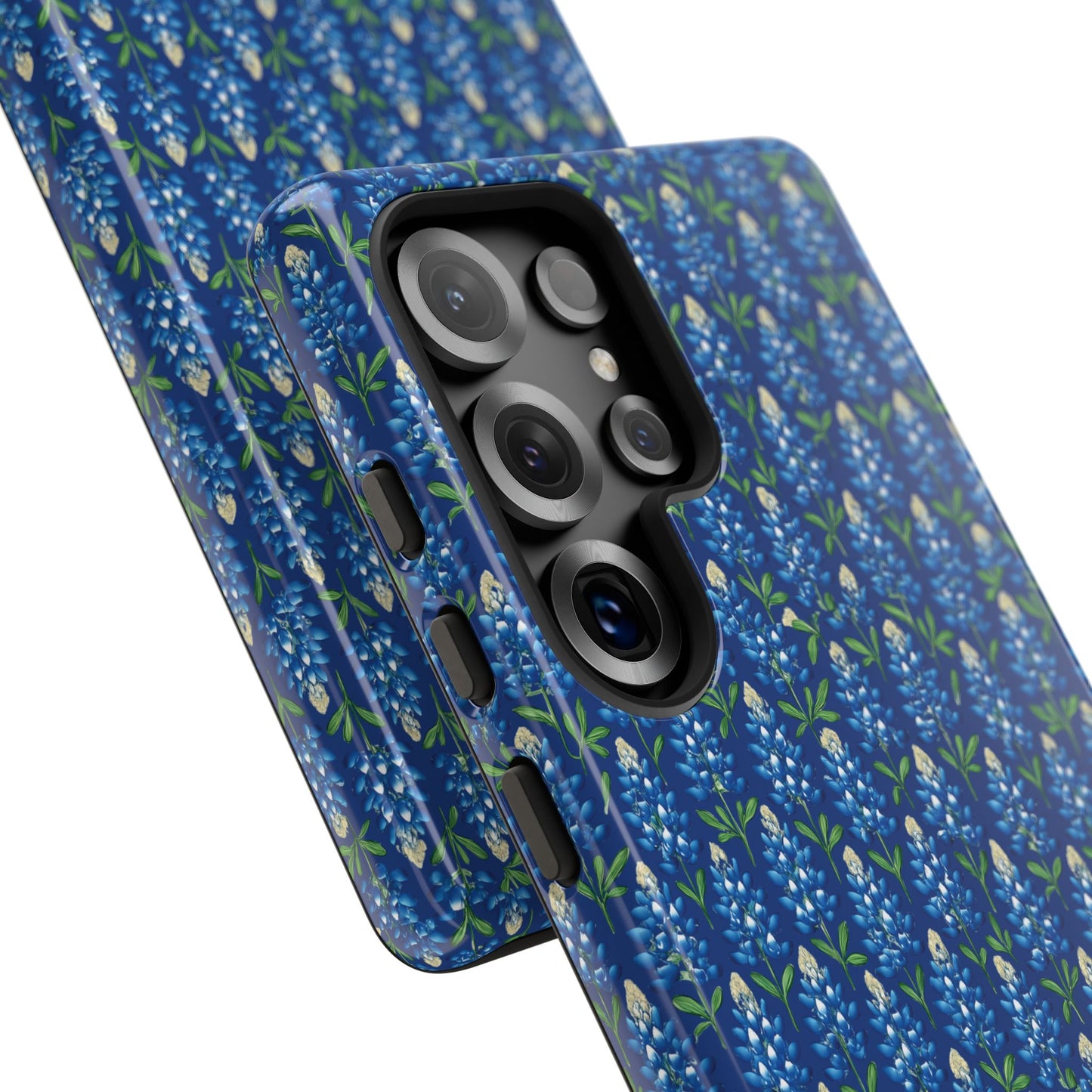 Phone Case, Texas Bluebonnet Tough Case, Navy Floral Phone Cover, Protective iPhone Case, Samsung Galaxy Case, Texas Wildflower Gift