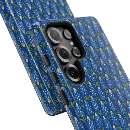 Phone Case, Texas Bluebonnet Tough Case, Navy Floral Phone Cover, Protective iPhone Case, Samsung Galaxy Case, Texas Wildflower Gift