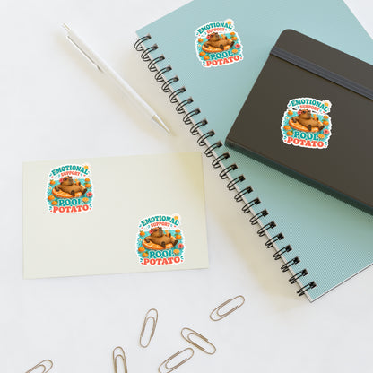 Emotional Support Pool Potato Capybara Sticker Sheet