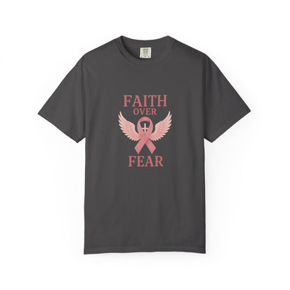 Faith Over Fear Unisex T-Shirt, Inspirational Shirt, Breast Cancer Awareness Tee, Gift for Support, Everyday Casual Wear