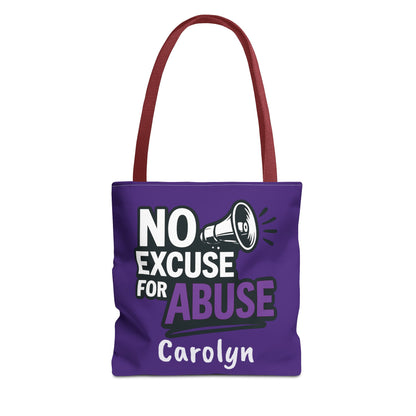 Empowerment Tote Bag - No Excuse for Abuse, Advocacy Tote, Eco-Friendly Bag, Fundraiser Gift, Awareness Campaign Bag
