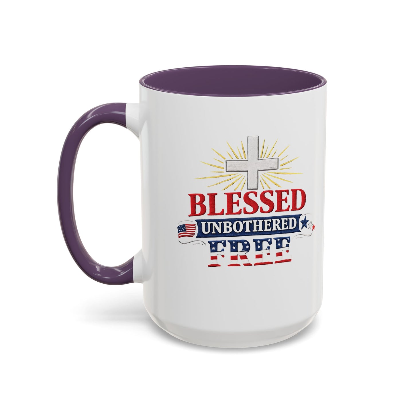 Blessed Unbothered Free, Coffee Mug | Accent Coffee Mug