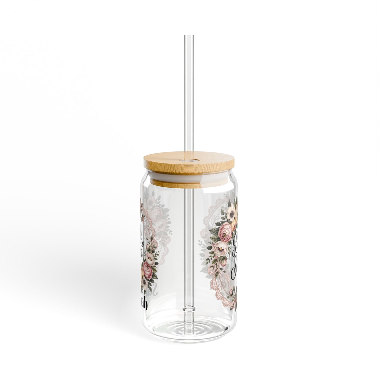 Bride Squad Floral Wreath Sipper Glass | 16oz