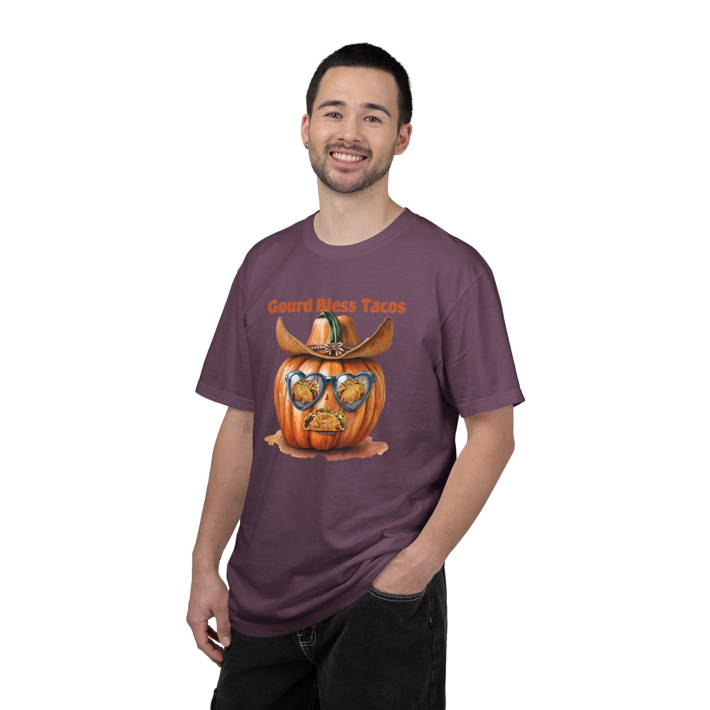 Funny Halloween T-Shirt, Gourd Bless Tacos Tee, Unisex Graphic Tee, Taco Lover Shirt, Fall Festival Apparel, Cute Pumpkin Shirt
