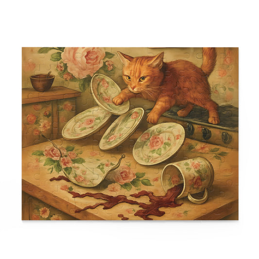 Whimsical Cat Puzzle - 120, 252, 500-Piece, Cozy Home Decor, Cat Lover Gift, Family Activity, Unique Puzzle Art